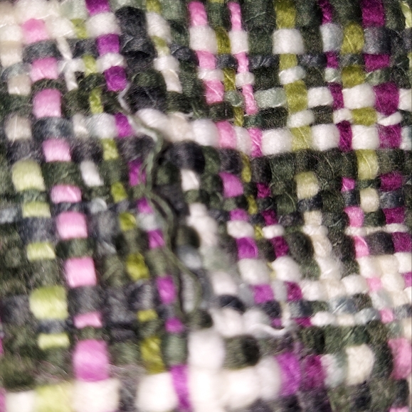 Madison 88~Multicolored Purple Green Woven Knit Scarf Tassel Details - Picture 8 of 13